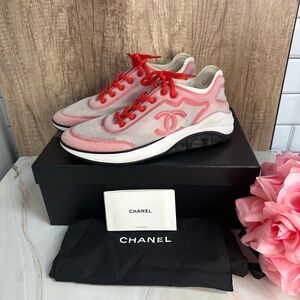 Chanel Mesh Women's Pink Sneakers Size 41